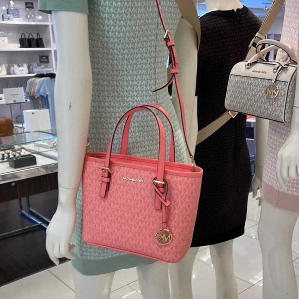 Michael Kors Jet Set Travel XS Carryall Tote Top Zip Tote Grapefruit - Picture 16 of 16